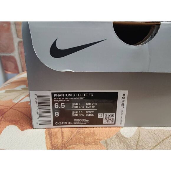 Nike Phantom GT Elite FG Black Chile Red Cleats Men's Size 6.5 Retail $250 - Picture 8 of 8